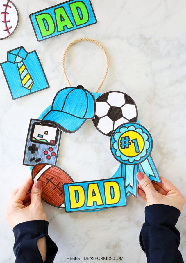 Printable Paper Plate Wreath for Dad
