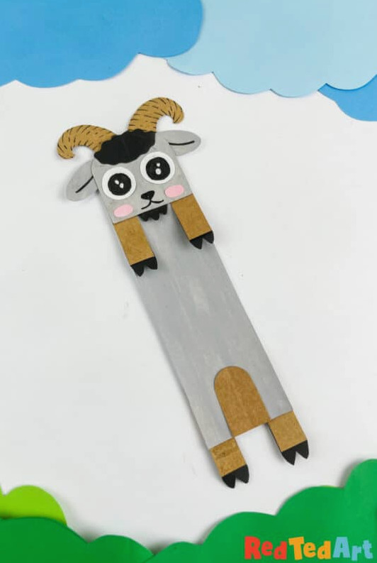 include the final details on your goat bookmark project