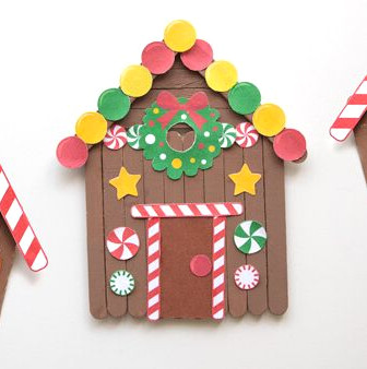 craft stick house for christmas